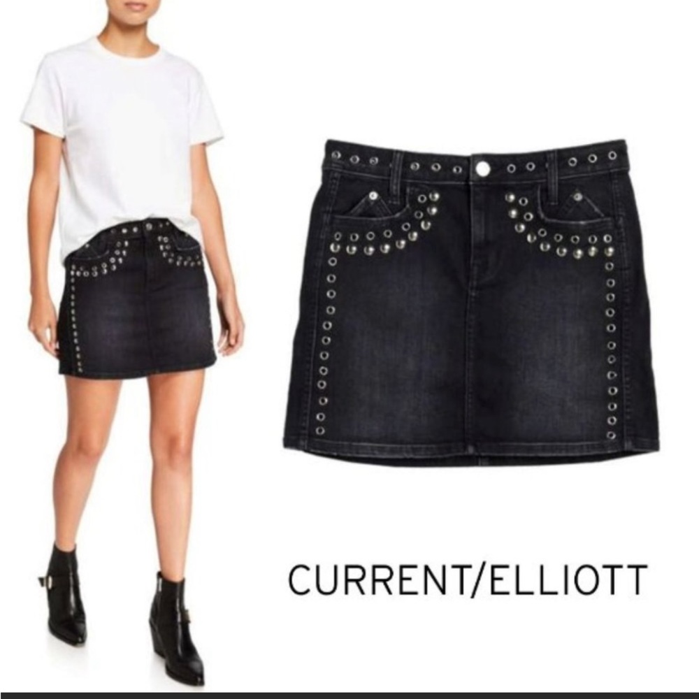 Current/Elliott The 7-Pocket Studded Mini - Luminary w stud Size 31 Carb…